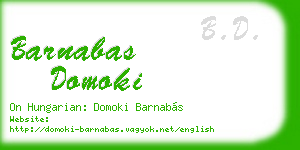 barnabas domoki business card
